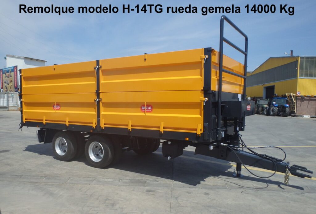 Remolque agrícola rigual modelo H-14TG de 14000 kg