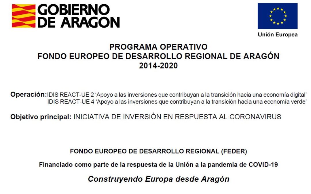 Programa de Ayudas a la Industria  y a la PYME en Aragón: IDIS REACT – PAIP 2021