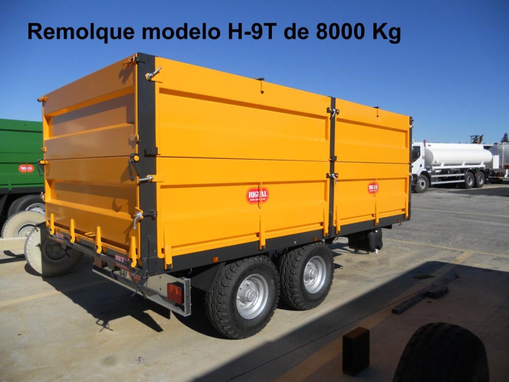 Remolque agrícola rigual modelo H-9T de 8000 Kg