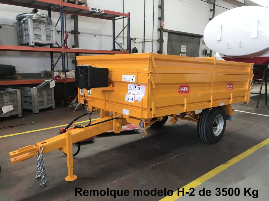 Remolque agrícola rigual modelo H-2 de 3500 kg