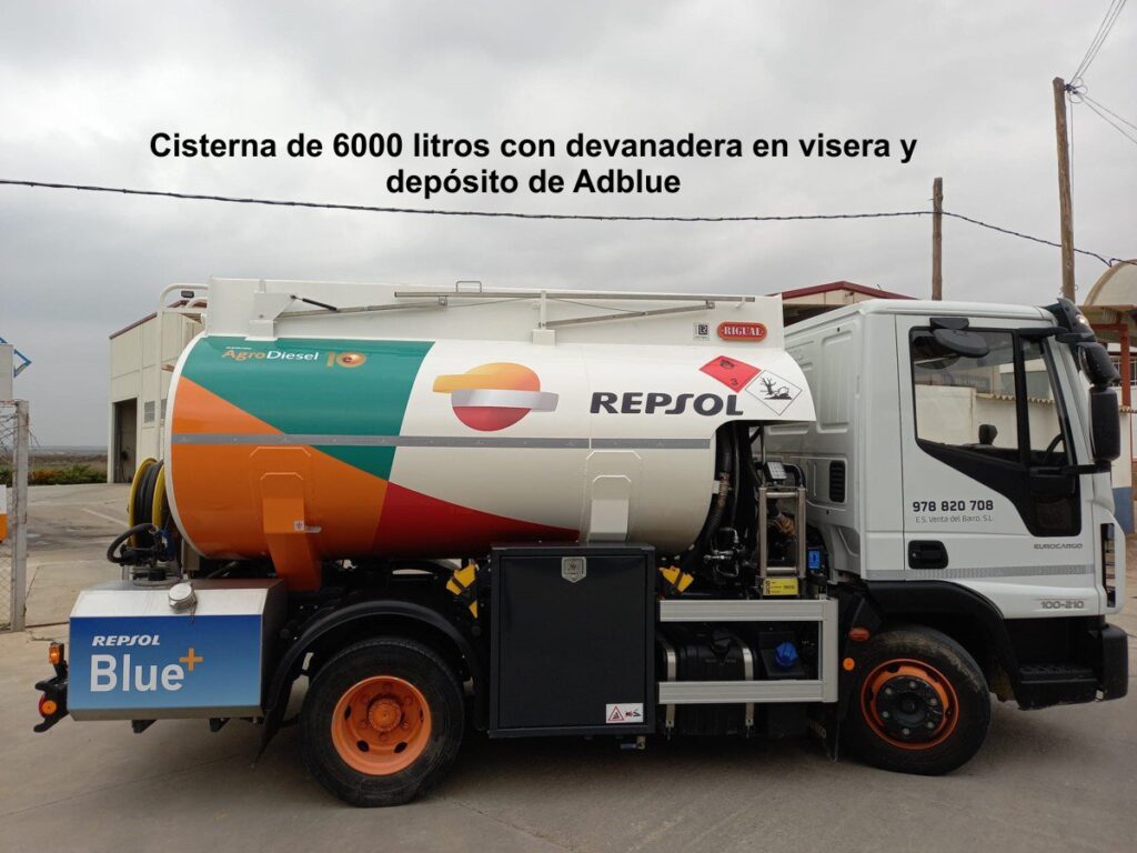 Cisterna para carburante rigual de 6000 litros devanadera delantera y adblue