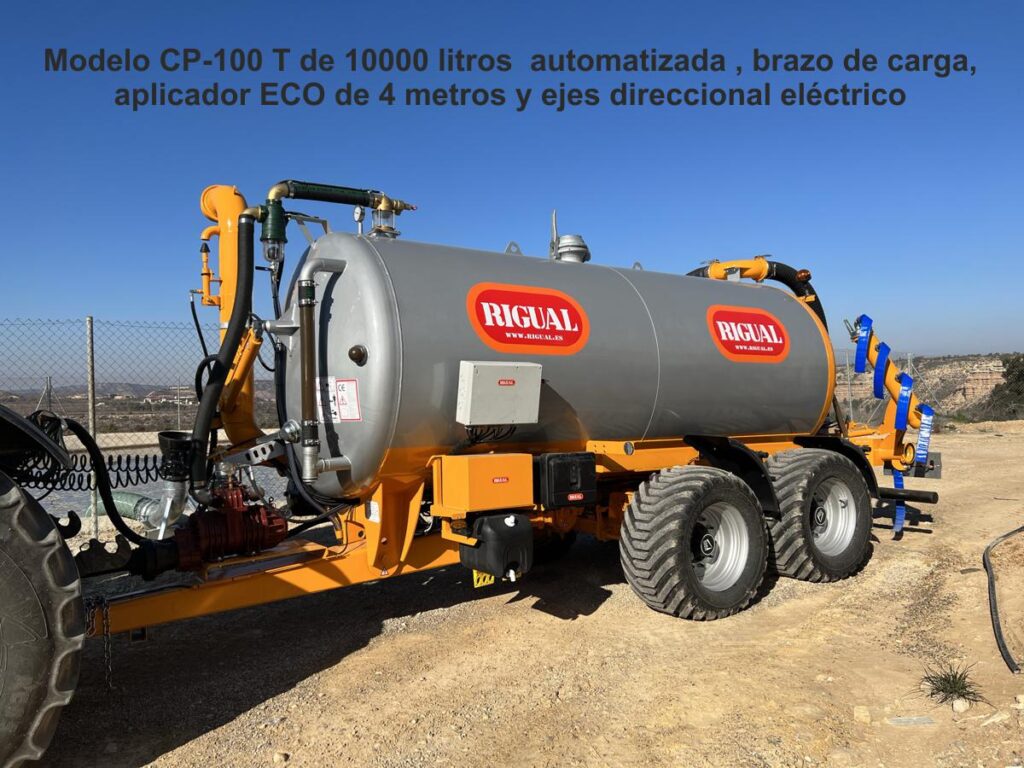 Cisterna Rigual Modelo CP-100T automatizada y aplicador ECO d 4 metros