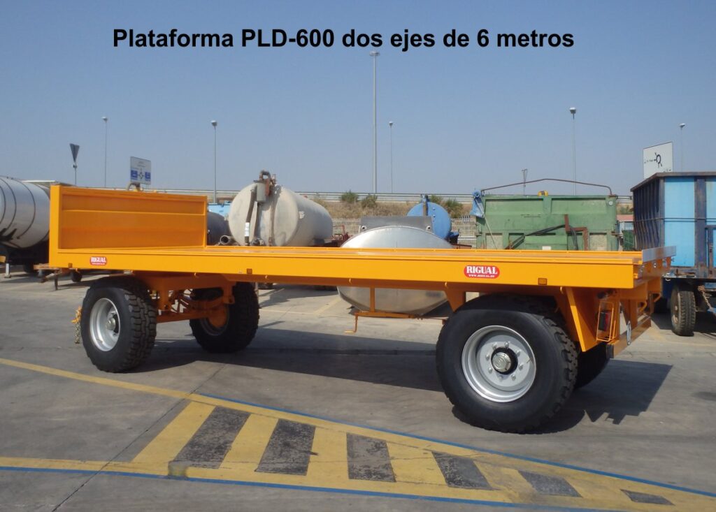 Plataforma agrícola rigual modelo PLD-600 dos ejes de 6 metros