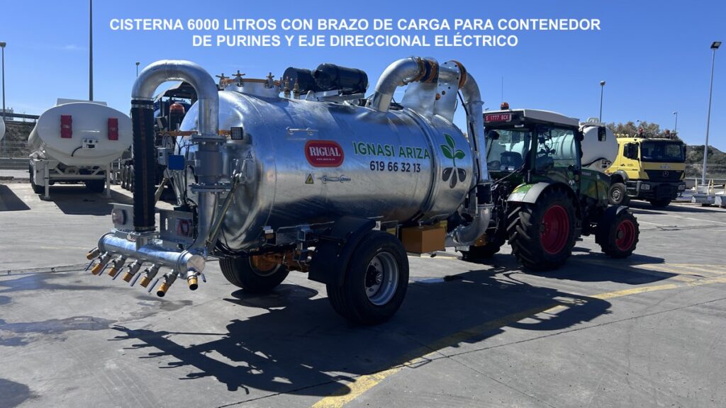 Cuba 6000 litros con brazo de carga para contenedor