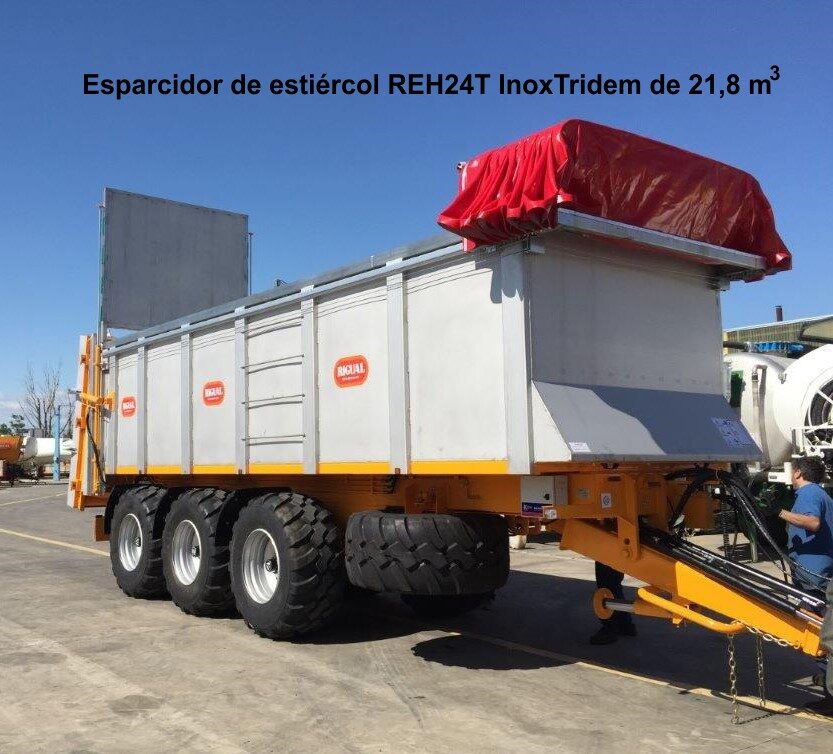 Esparcidor de estiércol rigual REH24T InoxTridem de 21,8 m