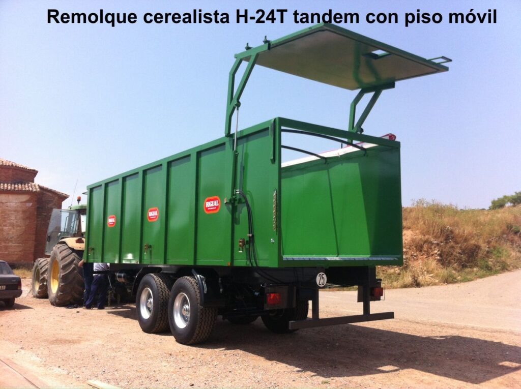 Remolque rigual cerealista H-24T tandem y piso móvil