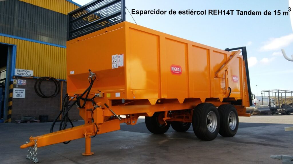 Esparcidor de estiércol rigual modelo REH14T Tandem de 15 m