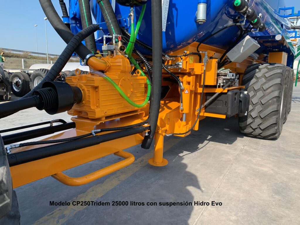 Modelo CP250Tridem 25000 litros con suspensión Hidro Evo