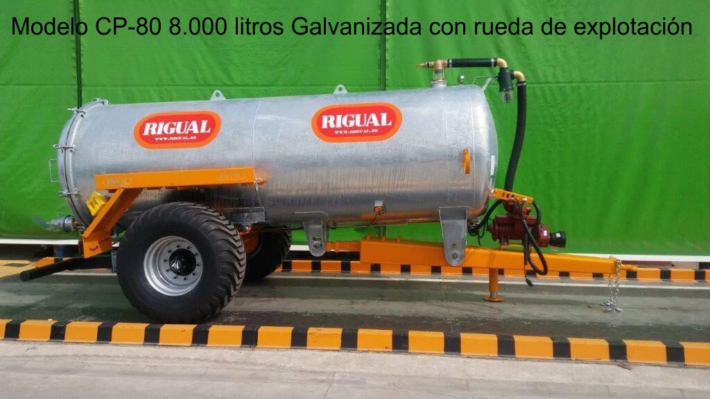 Modelo CP-80 8000 litros Galvanizada con rueda de explotación