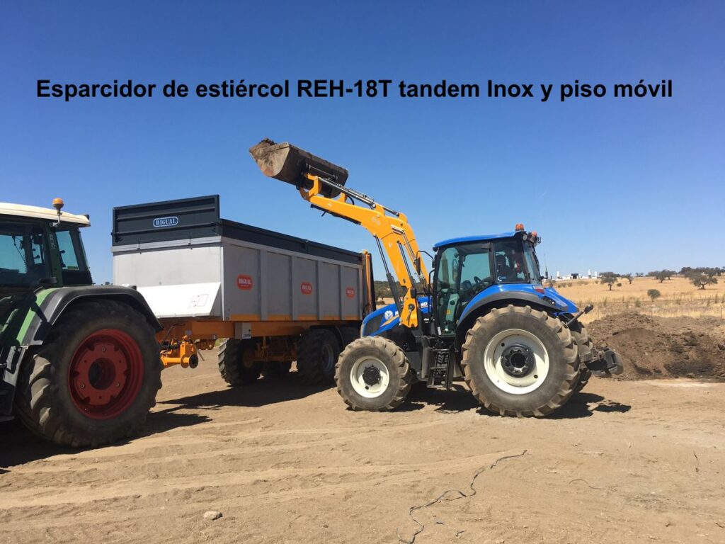 Remolque rigual esparcidor de estiércol REH-18 inox y piso móvil