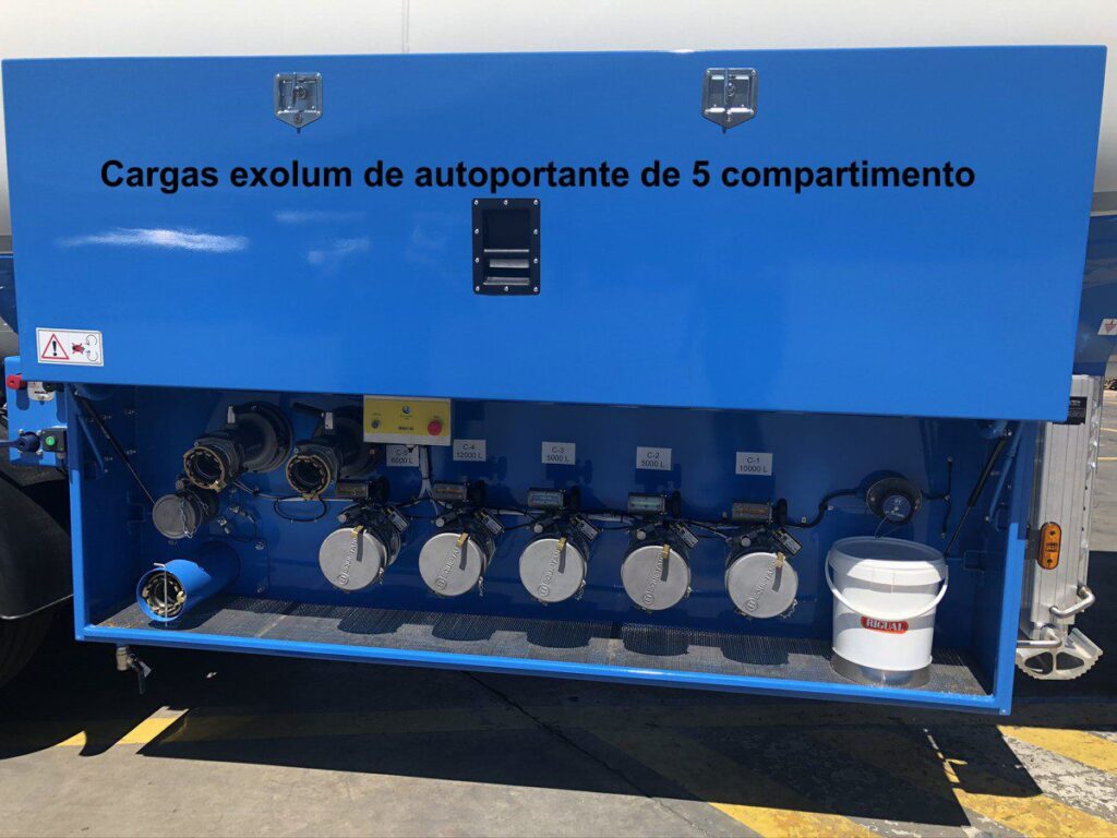 CIsterna autoportante Rigual de 38000 litros de 5 compartimenso con cargas de fondo Exolum