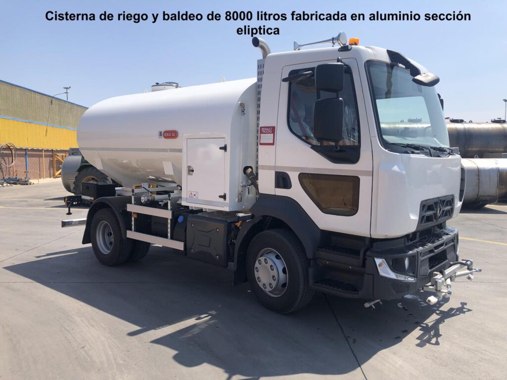 Cisterna de riego y baldeo rigualde 8000 litros fabricada en aluminio