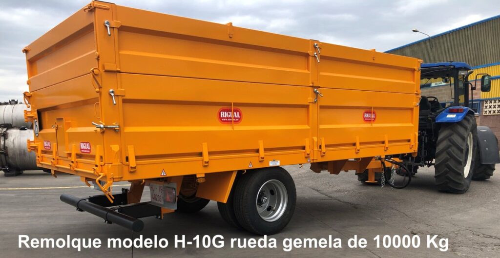 Remolque rigual modelo H-10G rueda gemela de 10000 Kg