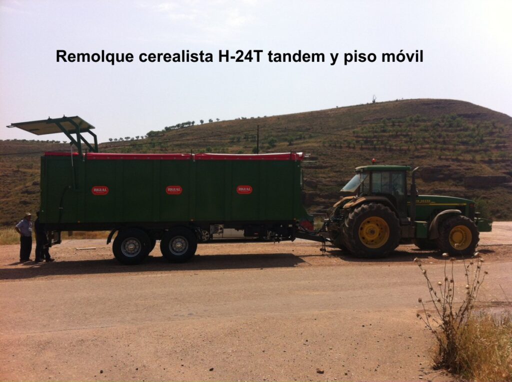 Remolque cerealista rigual H-24T tandem y piso móvil