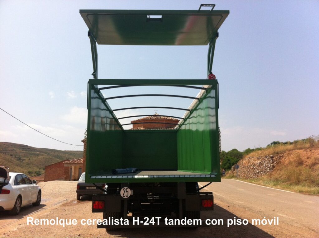 Remolque agrícola rigual cerealista H-24T tandem y piso móvil