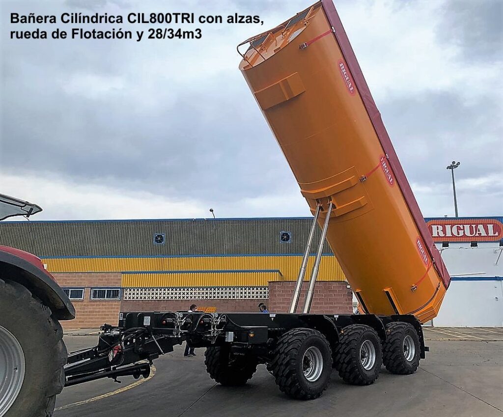 Bañera Cilíndrica rigual CIL800TRI con Alzas y Rueda de Flotación