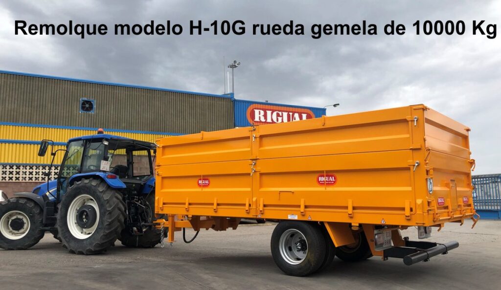 Remolque rigual modelo H-10G rueda gemela de 10000 Kg