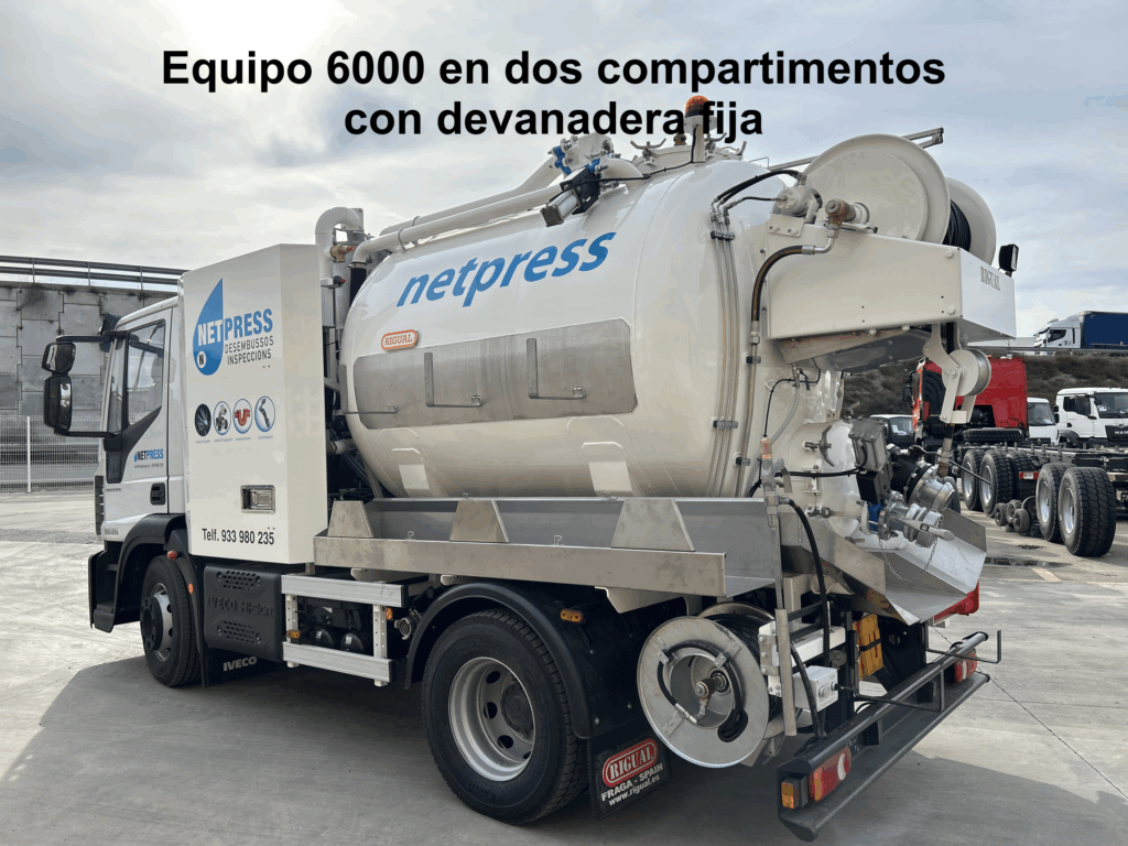 camión de limpieza de alcantarillado, marca Rigual, modelo Equipo 6000.