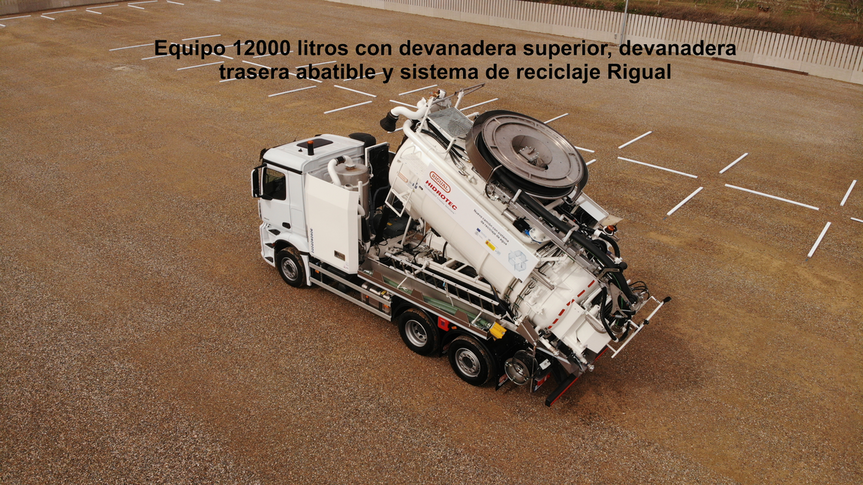 camión de desatasco y limpieza con sistema de reciclaje de agua Rigual